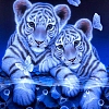 DIY Rectangle Tiger Diamond Painting Kits DIAM-PW0003-010B-1