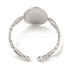 Non-Tarnish 304 Stainless Steel Ovsl Cuff Ring Components RJEW-A043-05P-3