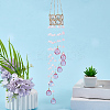 Flower Round Glass Beads Tassel Hanging Suncatchers for Window Garden Outdoor Decoration HJEW-WH20020-007B-3