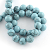 Synthetical Turquoise Gemstone Round Bead Strands TURQ-R035-8mm-03-4