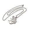 201 Stainless Steel Laser Cut Mother and Baby Koala Pendant Box Chain Necklaces for Women Men NJEW-E156-01P-4
