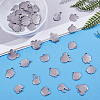 DICOSMETIC 40Pcs 5 Style 201 Stainless Steel Charms STAS-DC0008-71-5