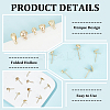 40Pcs 5 Styles Teardrop & Shell & Heart & Flat Round Alloy Stud Earrings Findings FIND-BC0004-92-4