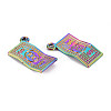 Rainbow Color Alloy Charms PALLOY-S180-255-NR-3
