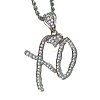 Zinc Alloy Crystal Rhinestone Letter XO Heart Pendant Necklaces for Women FS-WGEFE1E-01-3