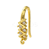 Rack Plating Brass Pave Cubic Zirconia Earring Hooks KK-O143-15G-1
