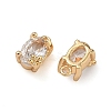 Brass Micro Pave Clear Cubic Zirconia Pendants KK-B172-11G-2
