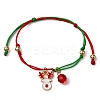 Christmas Theme Alloy Enamel & Imitation Austrian Crystal Charm Bracelets BJEW-JB10903-3
