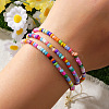Rondelle Glass Seed Bead Braided Bead Bracelets WP2117-1