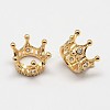 Crown Brass Micro Pave Grade AAA Cubic Zirconia Large Hole Beads LS-ZIRC-O022-60G-NR-1