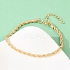 Alloy Cross Pendant Necklaces & Chain Bracelets Sets for Women SJEW-A002-01G-3