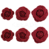 6Pcs 3 Styles Plastic Artificial Flower Head AJEW-CA0004-61A-1