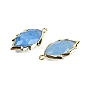 Dyed Natural Jade Faceted Leaf Pendants G-I375-04G-17-2