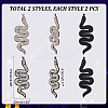 2Pcs 2 Colors Snake Shape Appliques DIY-WR0002-52-2