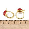 Ladybird Brass Micro Pave Cubic Zirconia Hoop Earrings EJEW-S277-02G-5