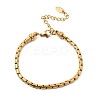 304 Stainless Steel Boston Link Chains Bracelets for Women BJEW-A158-02F-G-4
