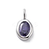 925 Sterling Silver Cubic Zirconia Oval Charms STER-S006-01S-F-1
