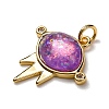 Brass Micro Pave Cubic Zirconia Pendants KK-A233-01G-01-2