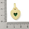 Rack Plating Heart Brass & Cubic Zirconia & Enamel Pendants KK-Z053-28G-4
