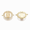 Brass Micro Pave Clear Cubic Zirconia Links/Connercots LS-KK-R126-034-NF-2