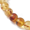 Natural Amber Round Beads Stretch Bracelets for Women Men BJEW-JB13379-3