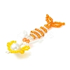 Copper Wire Wrapperd Glass Seed Beads Big Pendants PALLOY-MZ01442-02-2