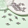 SHEGRACE Brass Pave Cubic Zirconia Star Connector Charms XGRQ2O212-441B-P-4