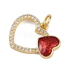 Brass Micro Pave Cubic Zirconia Pendants KK-B150-03G-02-2