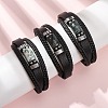 Natural Moss Agate & Braided Microfiber Leather Multi-strand Bracelets for Women Men GG-CBAEA55-01B-1
