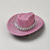 Imitation PU Leather with Rhinestones and Iron Alligator Hair Clips AJEW-WH0609-464A-1