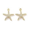 Brass Micro Pave Clear Cubic Zirconia Pendants X-ZIRC-P120-05G-1