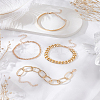 4Pcs Stylish Multi-Layered Alloy Chain Bracelet Set - 4 Pieces of Creative Shiny Chains BJEW-LP0001-23-3