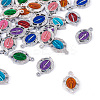 28Pcs 7 Colors  Platinum Plated Alloy Enamel Pendants ENAM-TA0002-30-2