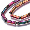 Electroplated Natural Lava Rock Beads Strands G-T114-76-4