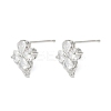 Brass Micro Pave Cubic Zirconia Stud Earring Findings LS-KK-Z094-07P-3