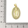 Rack Plating Brass Micro Pave Cubic Zirconia Pendants KK-C052-24G-3