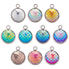 40Pcs 10 Colors Resin Pendants RESI-GO0001-09-1