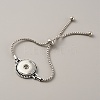 Alloy Interchangeable Snap Link Slider Bracelet Settings with Box Chains BJEW-WH0014-005D-1