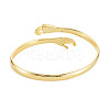 Brass Double Hands Hug Open Cuff Bangle for Women BJEW-S141-018-2