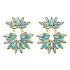 304 Stainless Steel Glass Stud Earrings for Women EJEW-M095-14G-01-2