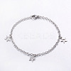 Tarnish Resistant 201 Stainless Steel Charm Bracelets BJEW-G475-01P-1