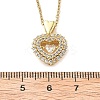 Heart 304 Stainless Steel Micro Pave Cubic Zirconia Pendant Necklaces for Women LS-NJEW-D288-05G-3