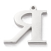 Tarnish Resistant 304 Stainless Steel Letter Pendant Rhinestone Settings STAS-J028-01R-2