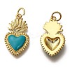 Golden Tone Brass Enamel Pendants LS-KK-K750-01G-D-2