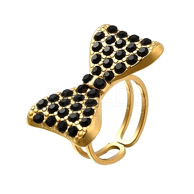 304 Stainless Steel Open Cuff Rings for Women RJEW-F178-01G-01-1