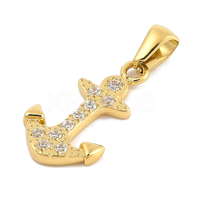 Ion Plating(IP) 304 Stainless Steel Micro Pave Cubic Zirconia Pendants STAS-D112-03G-03-1