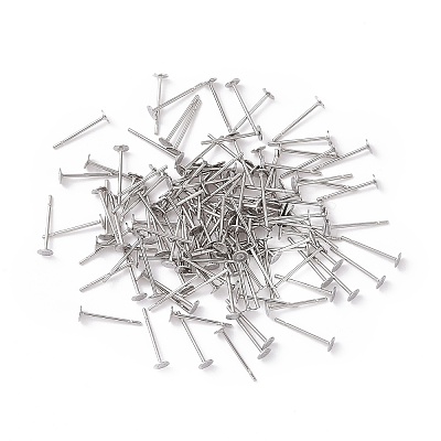 Tarnish Resistant 316 Surgical Stainless Steel Flat Round Blank Peg Stud Earring Settings LS-STAS-R073-04-1