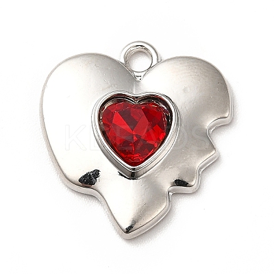 Rack Plating Alloy Pendants with Glass PALLOY-K256-18P-1