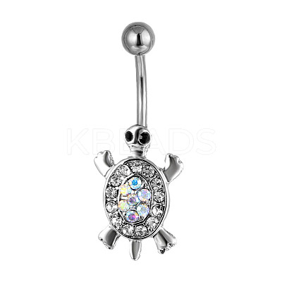 Tortoise 316 Surgical Stainless Steel with Rhinestone Belly Rings FS-WG77A27-01-1