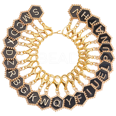 26Pcs Alloy Enamel Pendant Locking Stitch Markers HJEW-SC00139-1